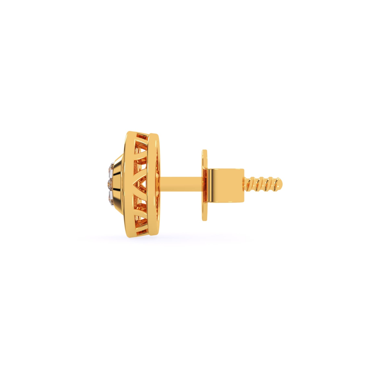 Round Diamond Classic Earlobe Earrings